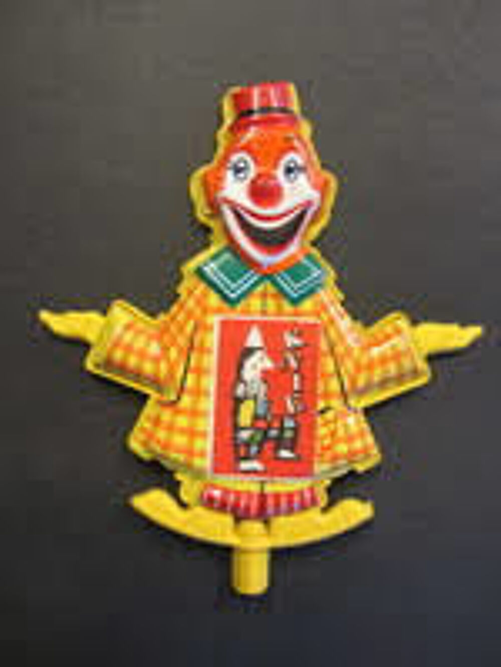 Rare, Jeux , jouet des pays de l'Est, clown en m&eacute;tal blanc Jeux / jouets