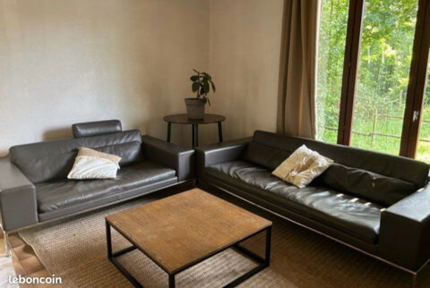 Canap moderne en cuir noir - 2 places 300 Chignin (73)