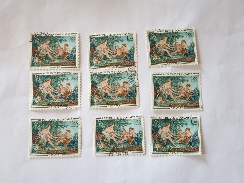 Timbre france Diane de retour de la chasse 1970 - lot 1.17 e 