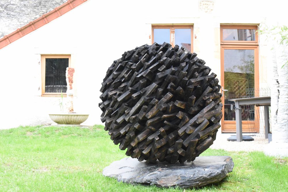 Sculpture Statue en Bois D&eacute;coration Maison Jardin Terrasse Décoration