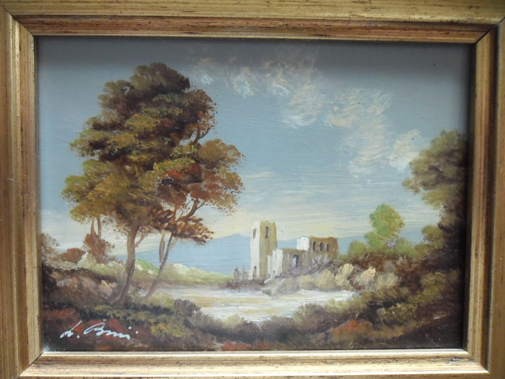 Tableau peint sur m&eacute;tal, sign&eacute; L. Bimis Décoration