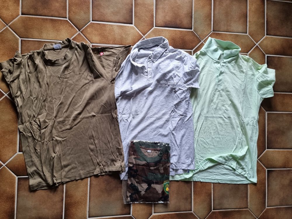 Lot de 4 T-shirt kaki et vert pour homme taille M et L Vêtements
