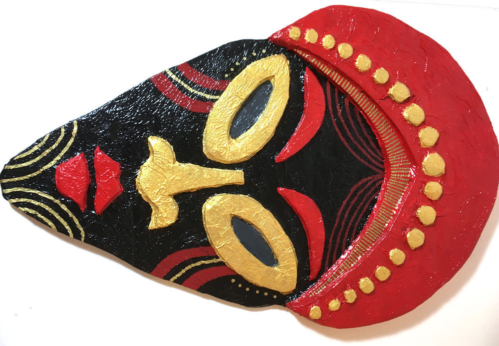 Masque Africaine - fait &agrave; la main - Oeuvre d'art originale 