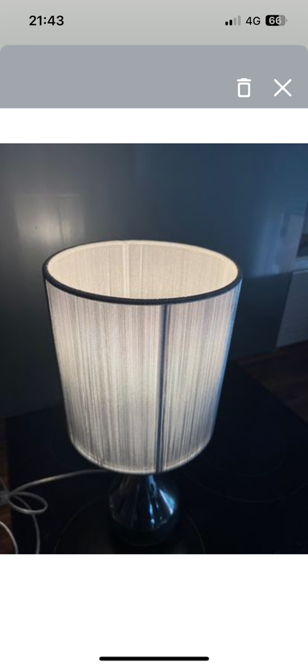 Lampe Argent&eacute; H39cm Meubles