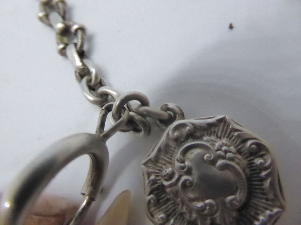 Bracelet Femme Argent Cisel&eacute; Avec Breloque 19 e si&egrave;cle Bijoux et montres
