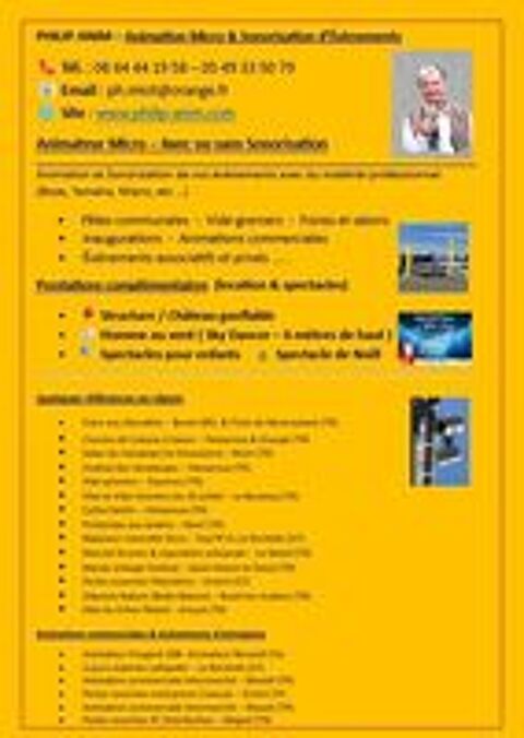   Animateur Micro pour Fêtes d' Associations, Evènement, Foire 