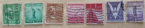 7 timbres � collection  U.S.A. 2 Pontoise (95)