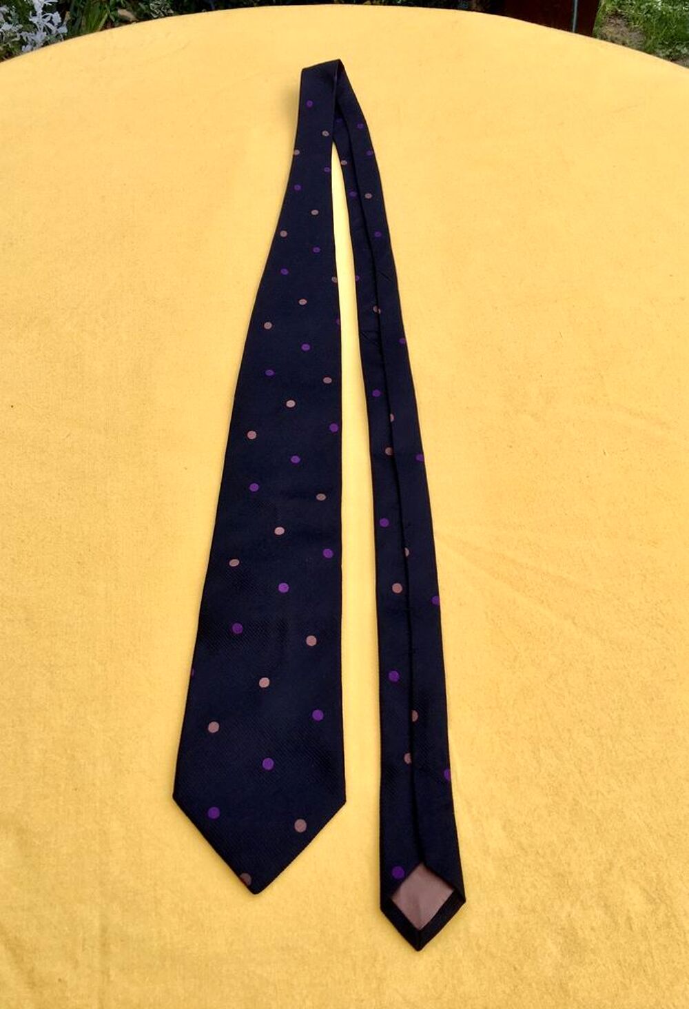 Cravate PROCHOWNICK authentique neuve,noire &agrave; pois,100% soie Vêtements