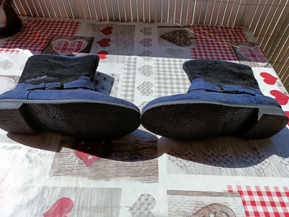 Bottes bleues marine &agrave; paillettes pour fille pointure 35 Chaussures