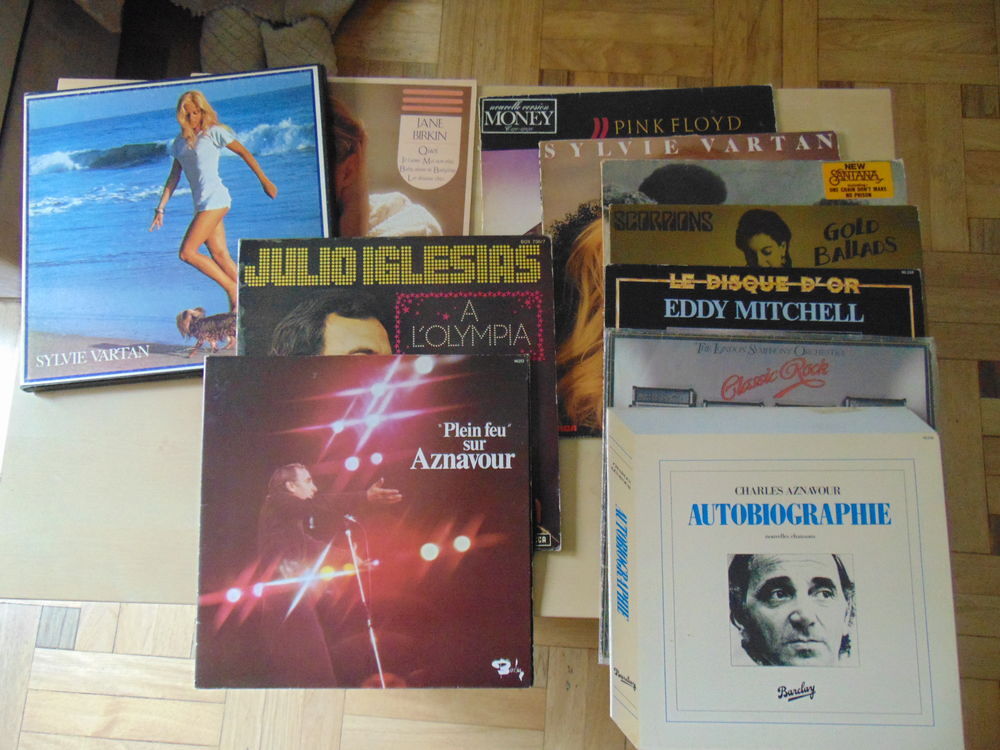Lot de vinyls 33 tours vari&eacute;t&eacute; fran&ccedil;aise vintage CD et vinyles