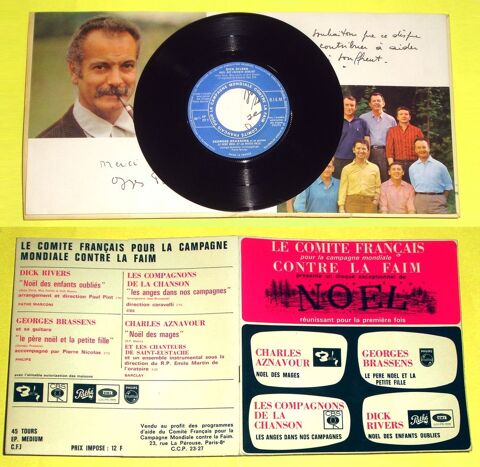 NOL CONTRE LA FAIM-45t EP-Dick RIVERS-BRASSENS . . . 1966 4 Roncq (59)