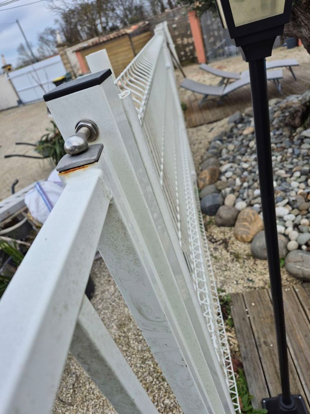 Poteaux de cl&ocirc;ture avec portillon Jardin