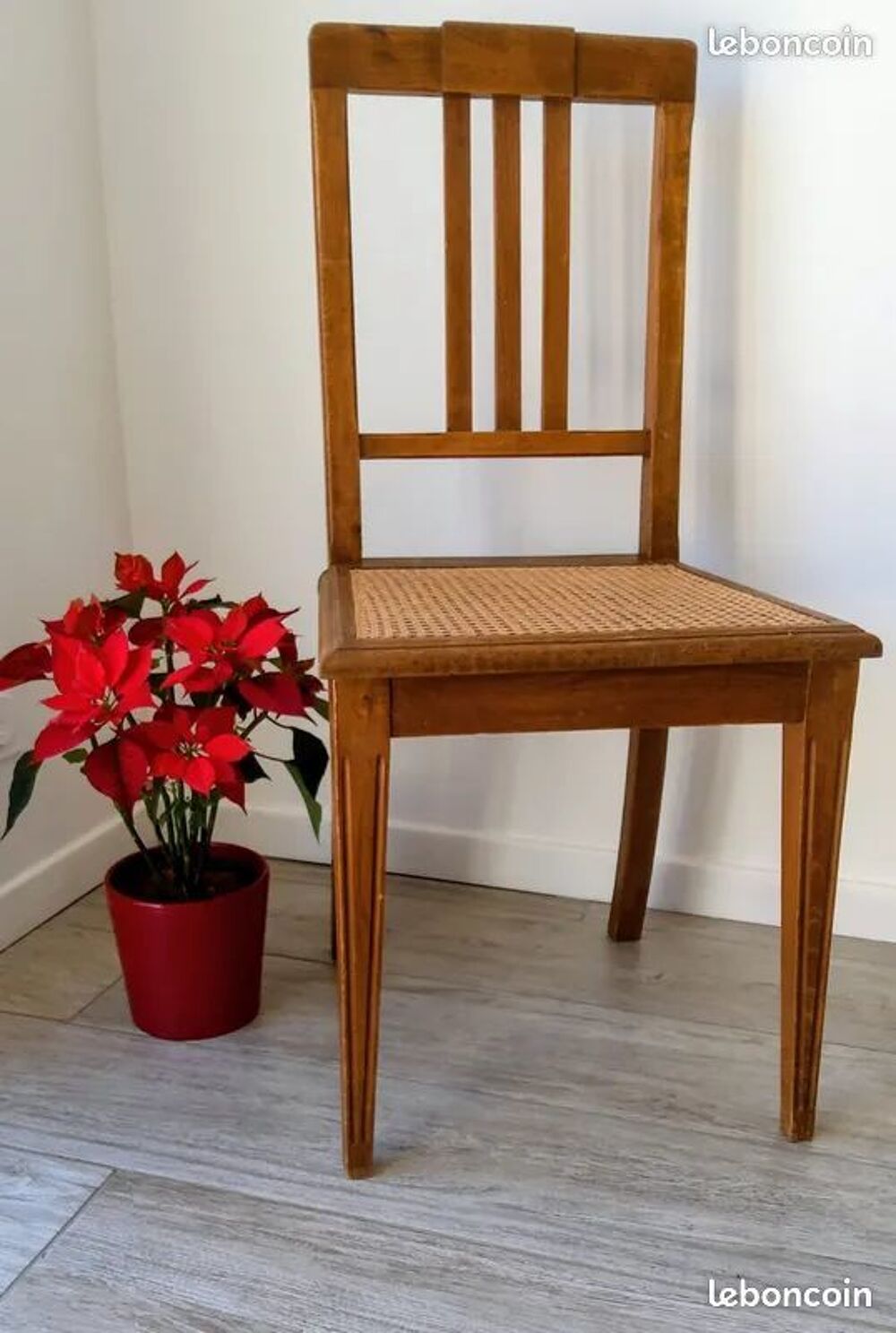Chaise vintage bois et cannage Meubles