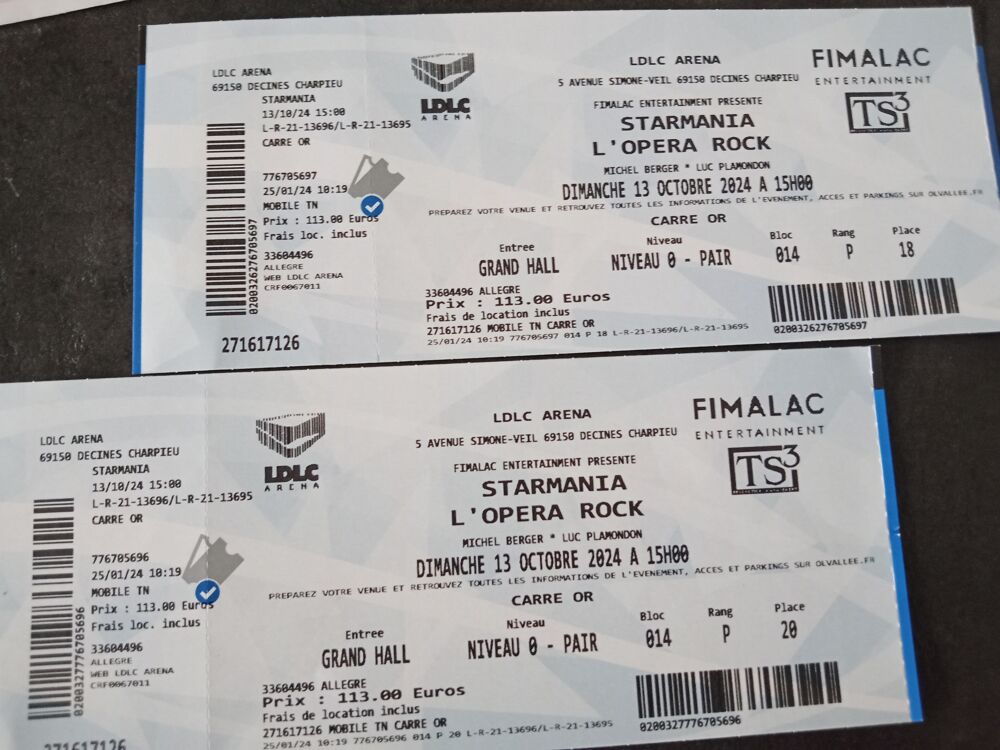 SPECTACLE STARMANIA OCTOBRE 2024 LYON Billetterie