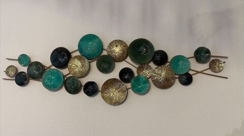 Panneau d�coratif mural vert, turquoise  et or 50 Saint-Laurent-du-Var (06)