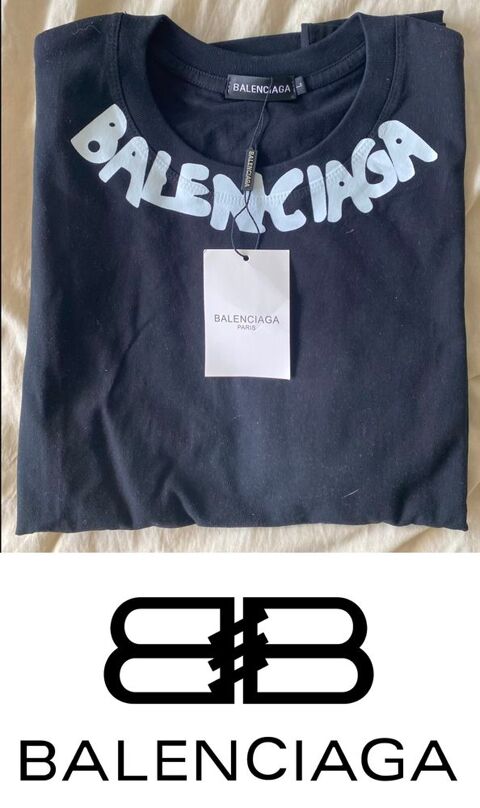 Tee-Shirt Balenciaga noir - manche courte - taille L - 100 100 Villemur-sur-Tarn (31)