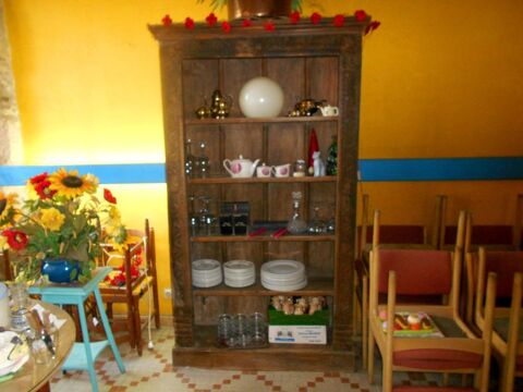 Meuble rangement bois massif sculpt� bar biblioth�que 290 Monflanquin (47)