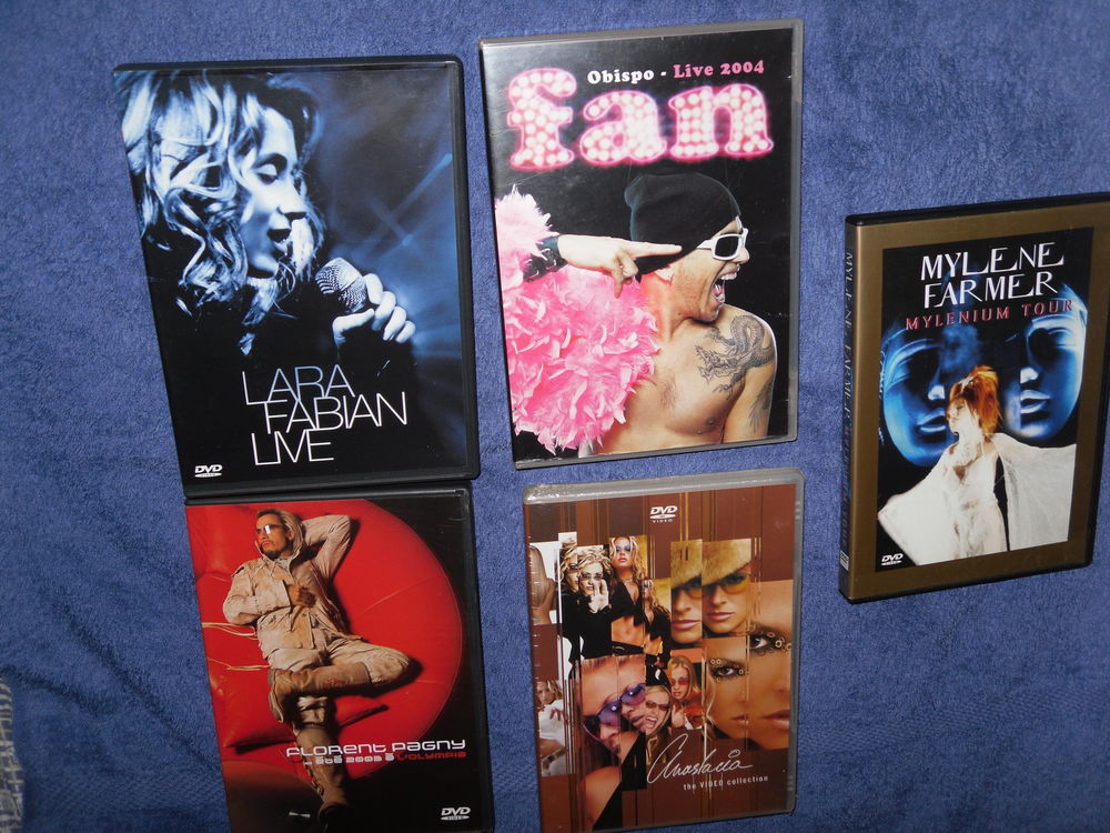 Concerts: M.Farmer, F.Pagny, LFabian, P.Obispo TBE DVD et blu-ray