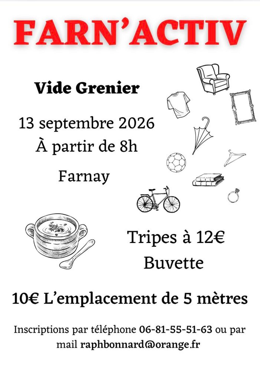 VIDE-GRENIER FARNAY Vide grenier, marché aux puces, braderie
