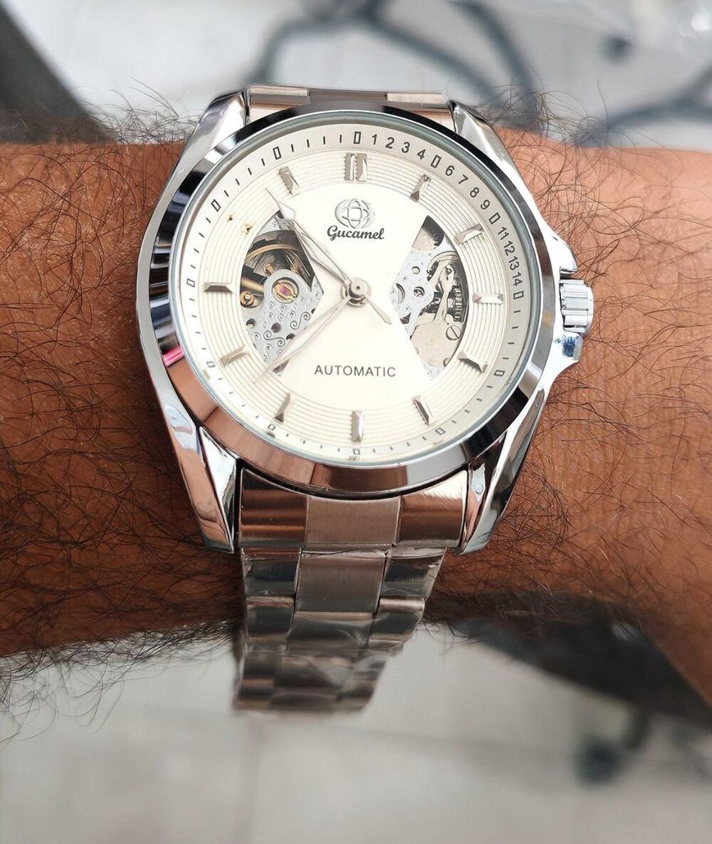 Montre automatique Gucamel GA018 €" Squelette €" Acier inoxydable €" Neuve Bijoux et montres