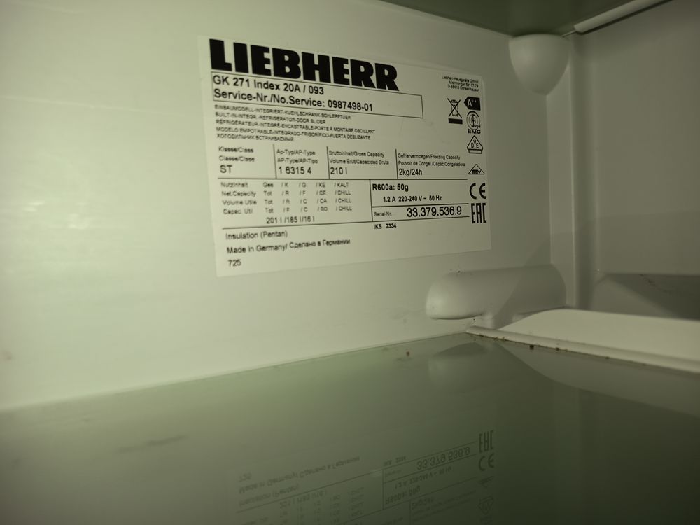 R&eacute;frig&eacute;rateur encastrable LIEBHERR Electroménager
