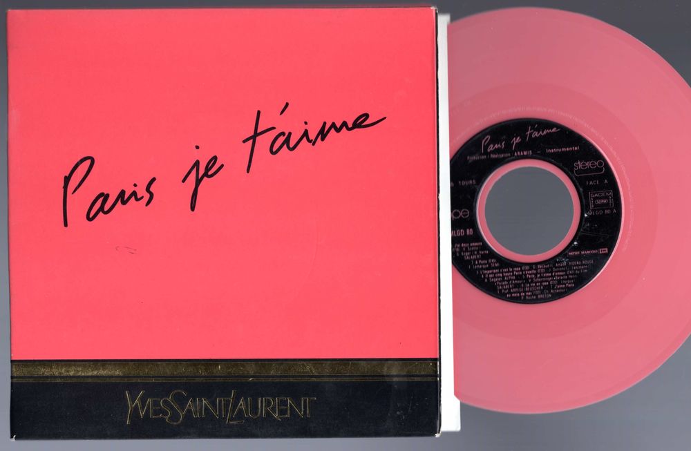 45t Promo Yves St Laurent : Paris je t'aime - Vinyle couleur CD et vinyles