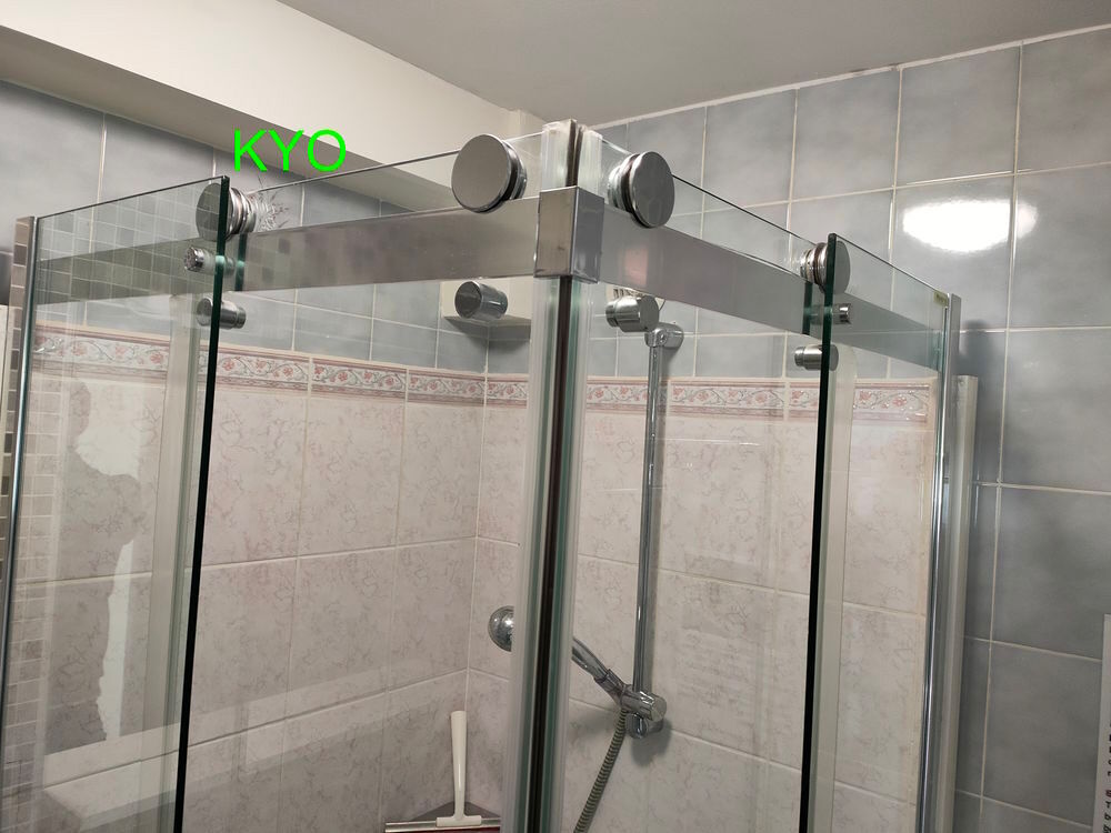 Parois douche carr&eacute;e acc&egrave;s d'angle droit portes coulissantes Bricolage