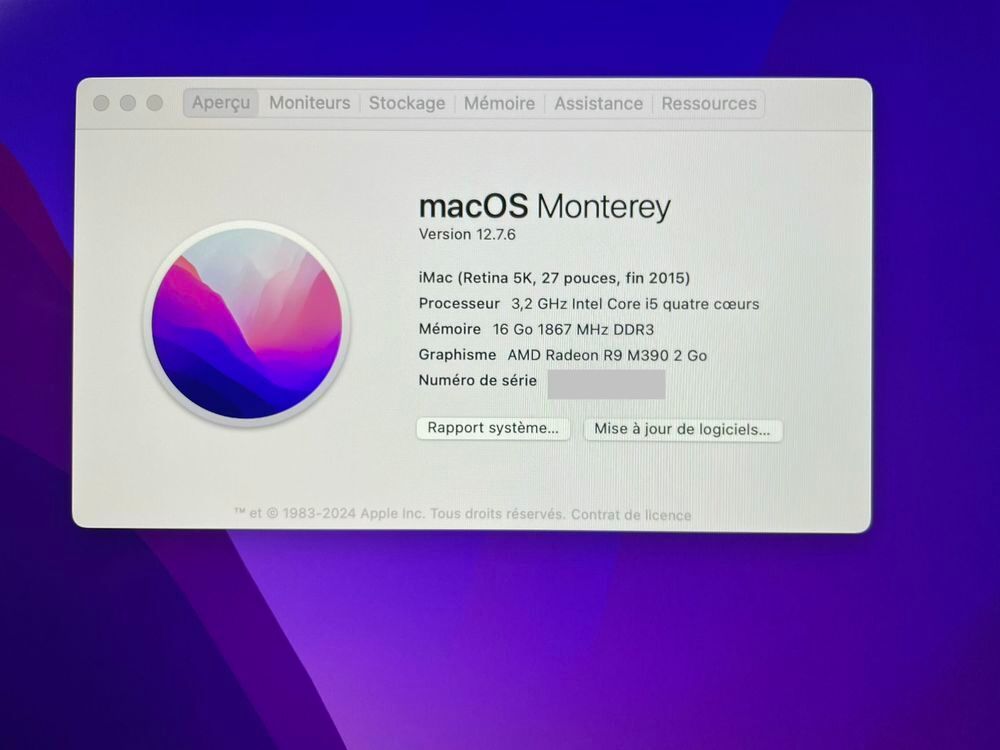 iMac 27 pouces fin 2015 Matériel informatique