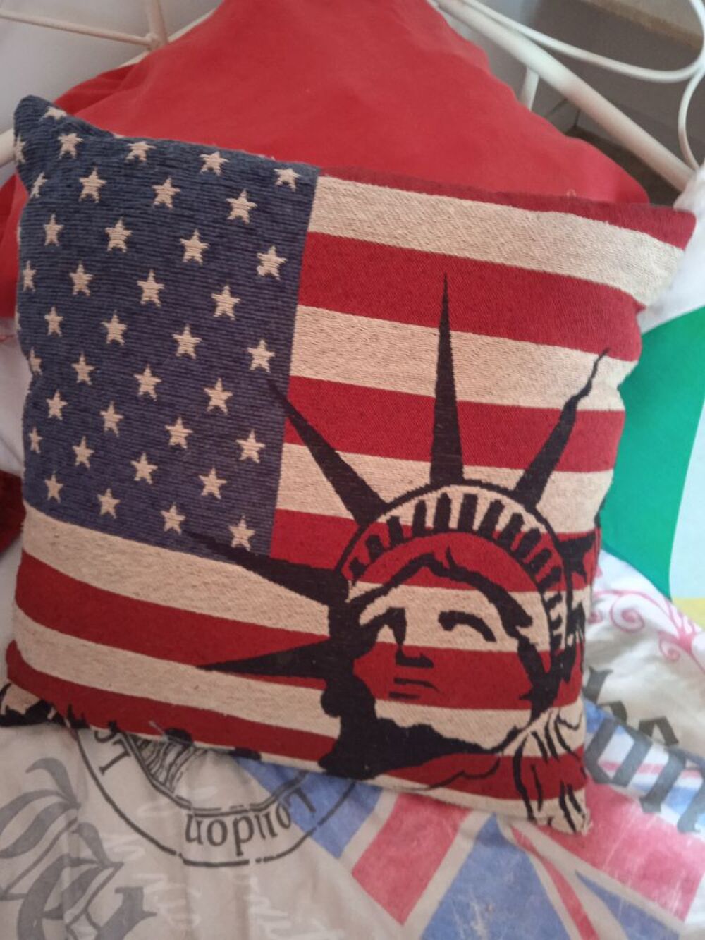 coussin d&eacute;coratif motifs USA 30*30 CM Décoration