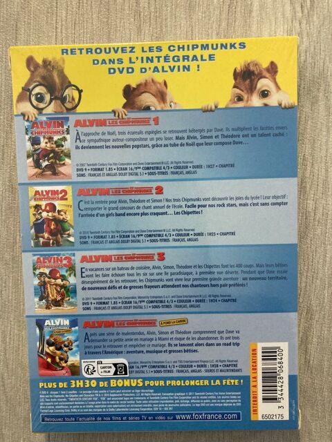 DVD Alvin et les chipmunks l'int�grale des 4 films 6 Neuilly-sur-Marne (93)