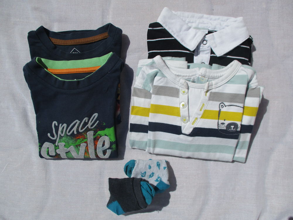 Lot de 4 Tee-shirts Manches Longues pour P'tit Gar&ccedil;on 2/3Ans Vêtements enfants