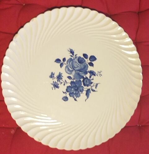 Assiette Décorative Blanche à Motifs Bleus 25 Sancoins (18)