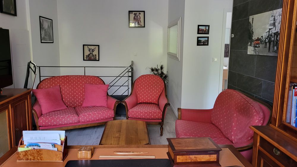d'un ensemble de salon deux canap&eacute;s et un fauteuil Meubles