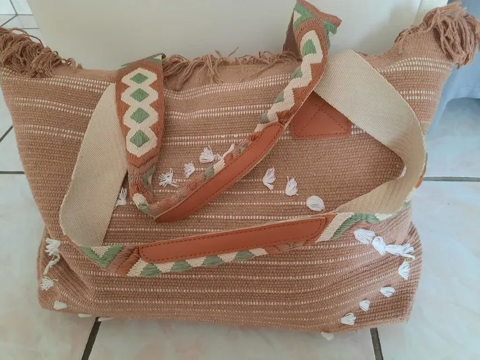 Grand sac cabas MODE taupe ethnique neuf - L 52 cm 20 Domart-en-Ponthieu (80)