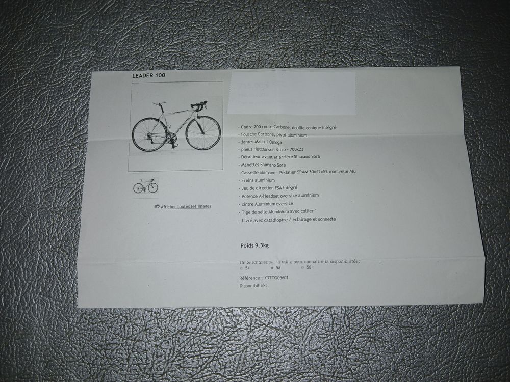 V&eacute;lo de courses LEADER 100 28" &eacute;tat neuf Vélos