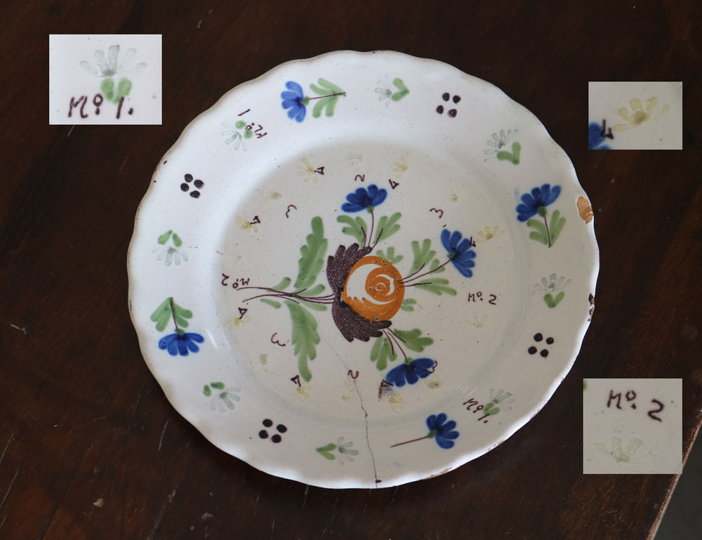 Curieuse assiette en fa&iuml;ence, Forges Les Eaux XVIIIe ? XIXe 