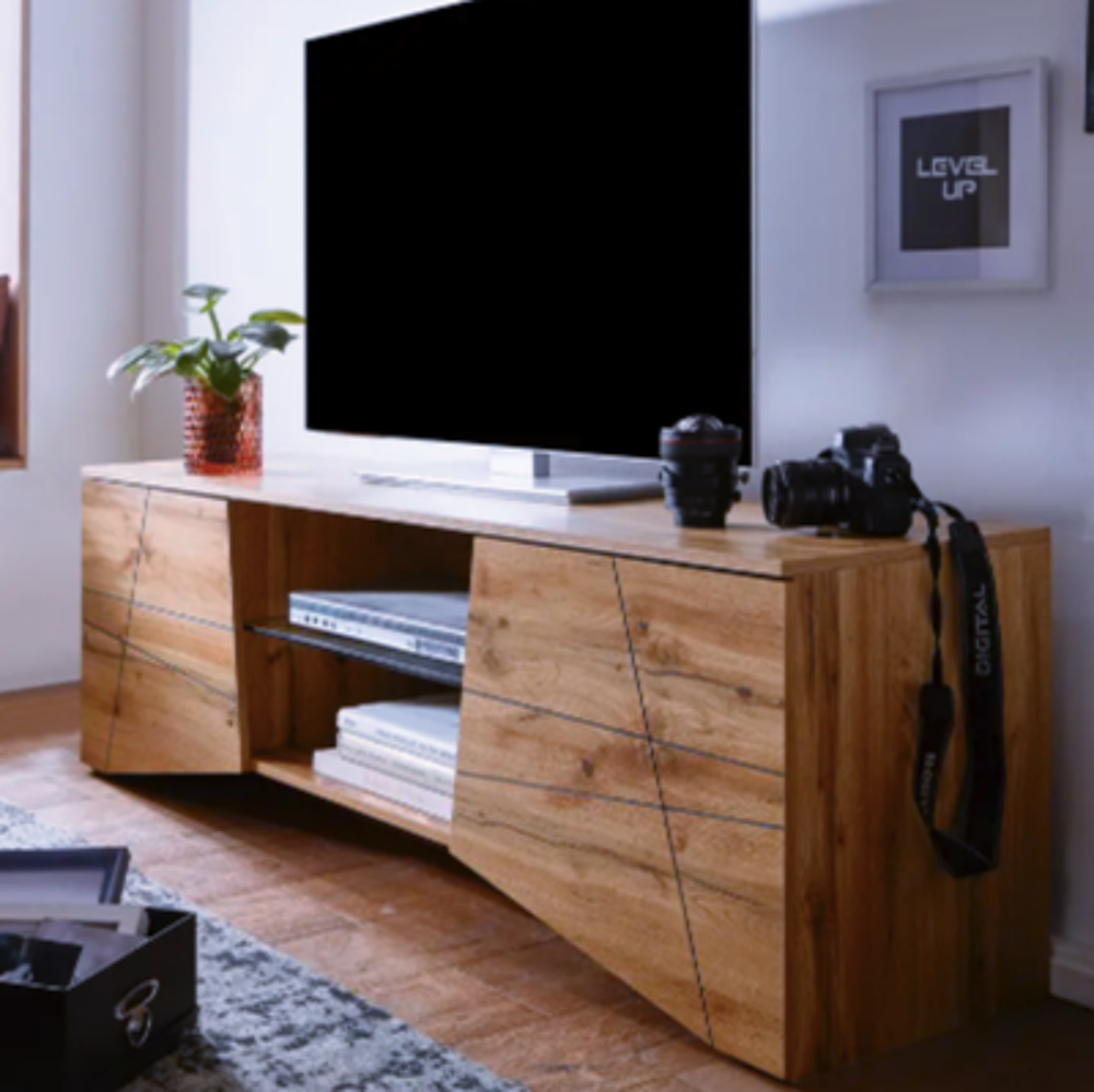 Meuble TV bois rainur&eacute; ? Style naturel et minimaliste Meubles