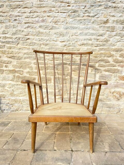 Fauteuil vintage  barreaux 49 Mcon (71)