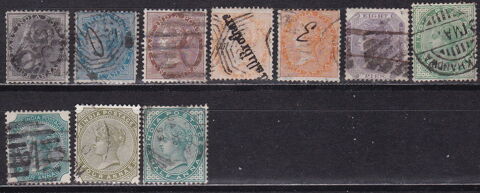 Timbres GB Grand Bretagne INDES Anglaises 1856-1882 YT entre 1 Paris 1 (75)