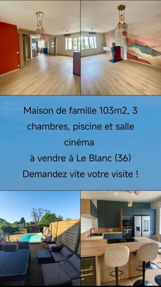 Maison à vendre 5 pièces 103 m² Le blanc