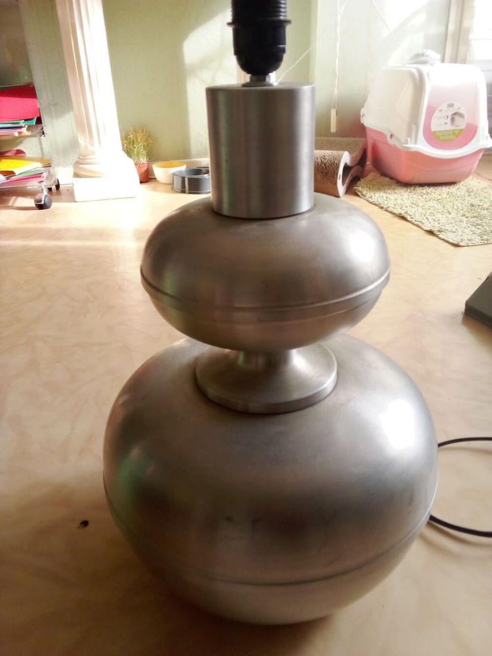 Lampe authentique ann&eacute;e 70/60 acier 90 cm de hauteur Décoration