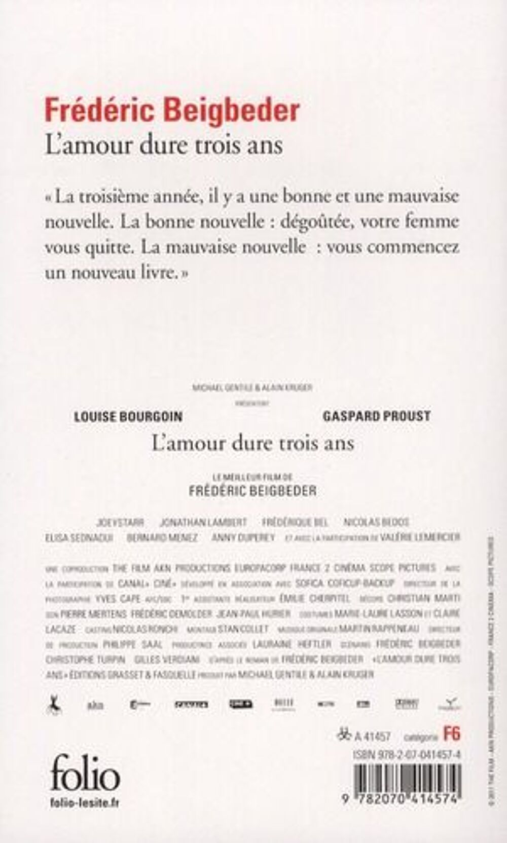 L'amour dure trois ans Livres et BD