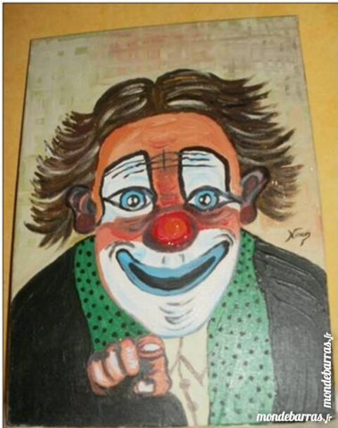 Peinture sur toile reprsentant un clown et signe 30 Montauban (82)