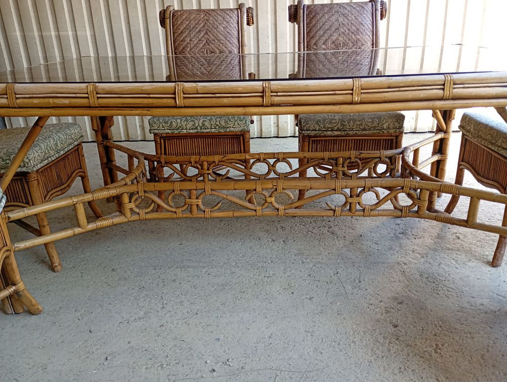 SALON DE JARDIN BAMBOU ROTIN STYLE COLONNIAL Meubles