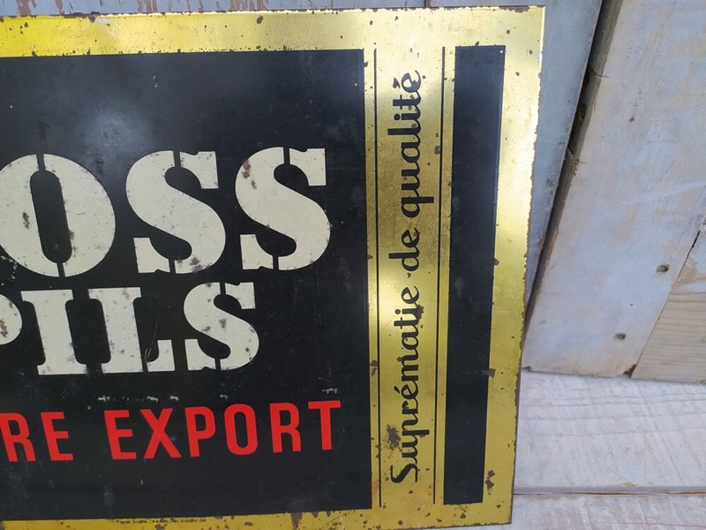 Ancienne Plaque T&ocirc;le Publicitaire Bi&egrave;re Moss Pils 
