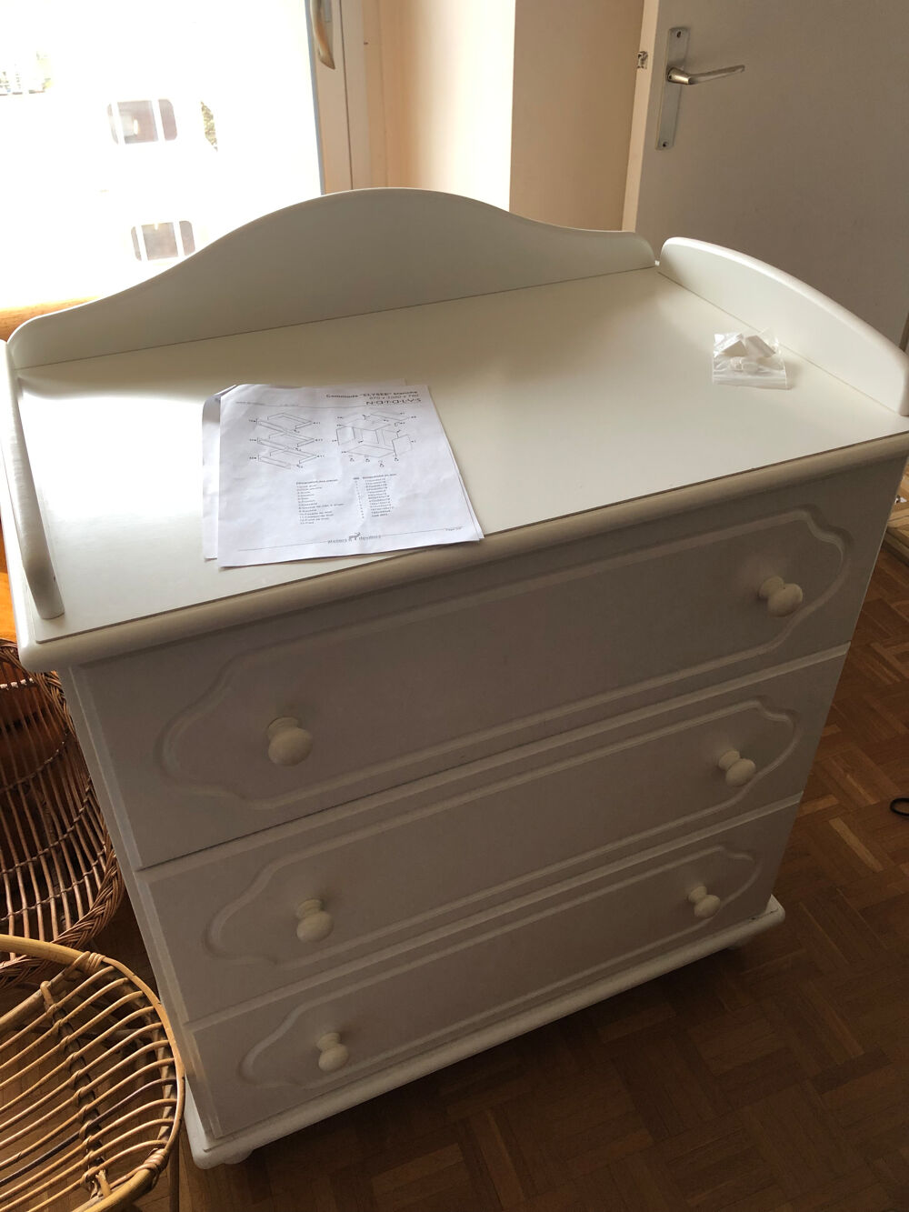 Commode blanche en bois 3 tiroirs
Meubles