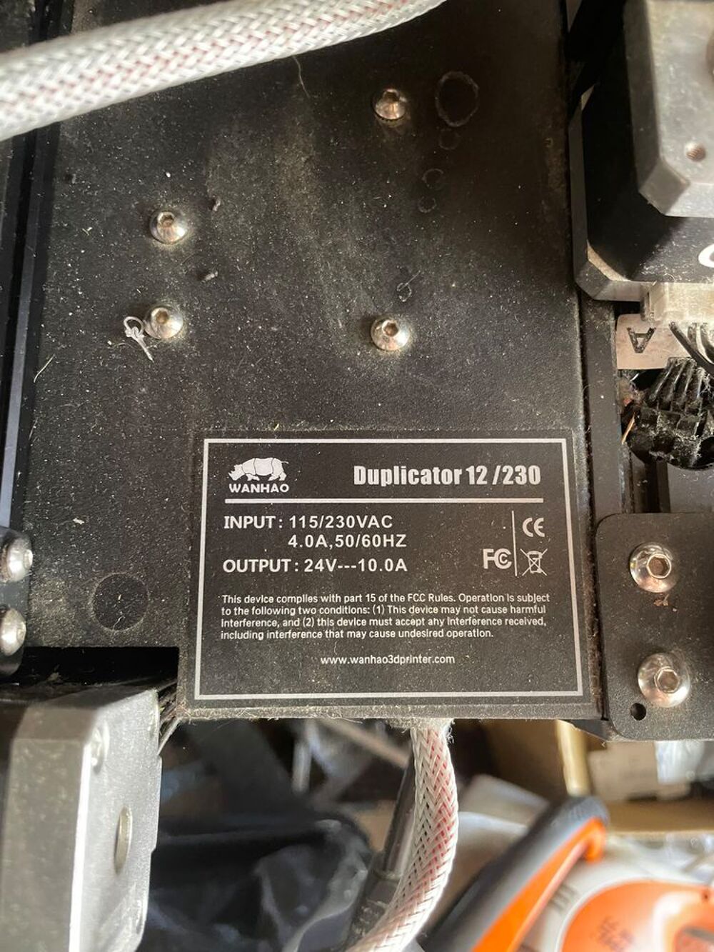 imprimante 3D Wanhao Duplicator 12/230, Matériel informatique