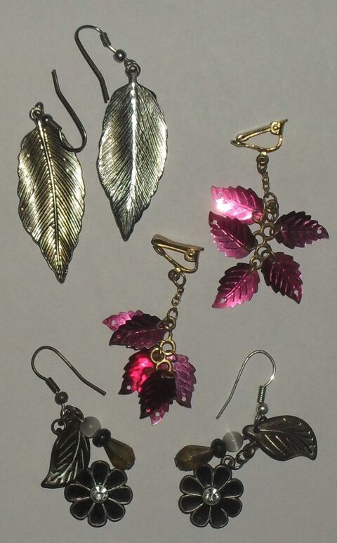 3 paires de boucles d'oreilles Feuilles 12 Montreuil (93)