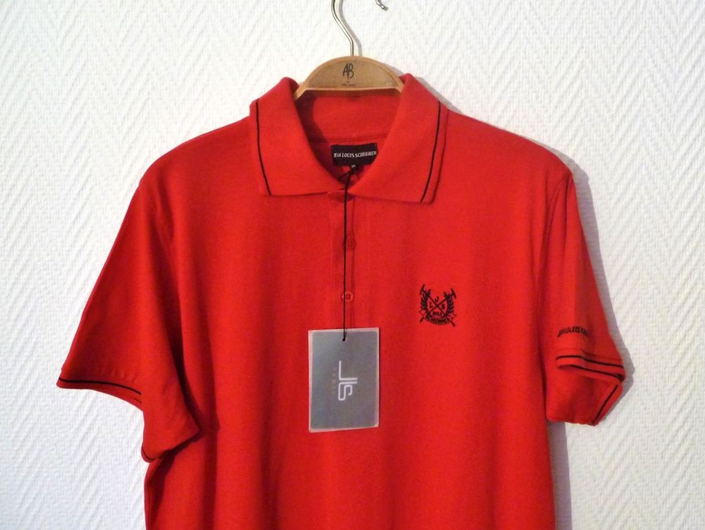 Polo/ Tee Shirt en 100% Coton Rouge- Jean Louis Scherrer Vêtements