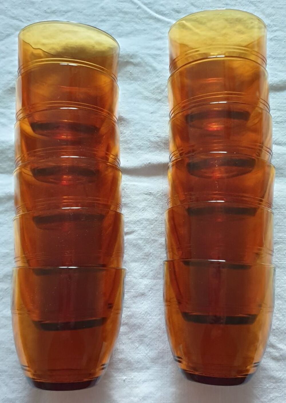 Lot de 12 verres ambr&eacute;s ? Duralex - Vintage Cuisine